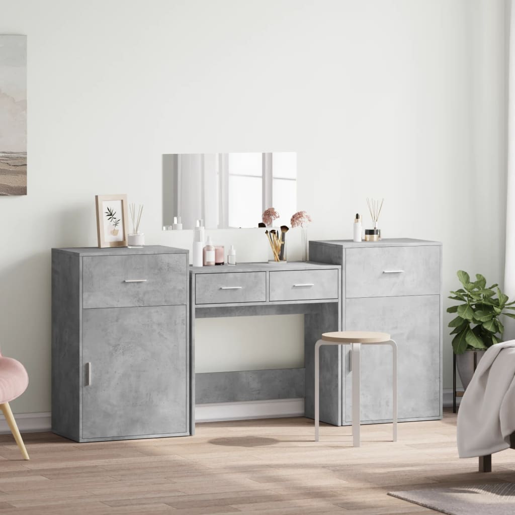 vidaXL 4-delige Kaptafelset bewerkt hout betongrijs afbeelding