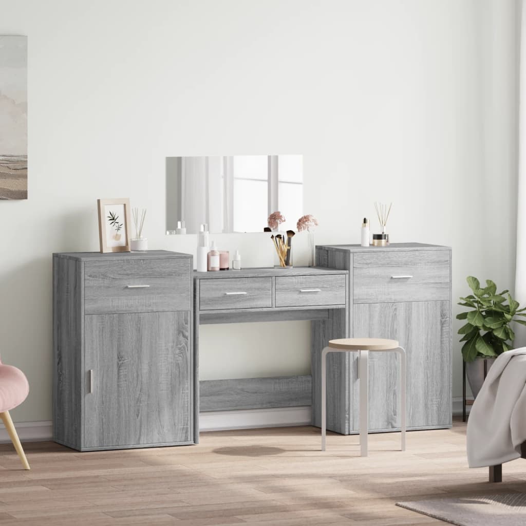 vidaXL 4-delige Kaptafelset bewerkt hout grijs sonoma eikenkleurig afbeelding