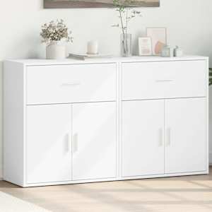 Komoda 2 kosa bela 60x31x70 cm inženirski les