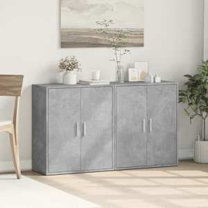 Příborníky 2 ks betonově šedé 60 x 31 x 70 cm kompozitní dřevo - obrázek 3