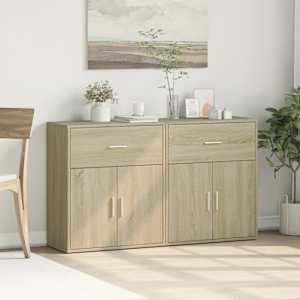 Příborníky 2 ks dub sonoma 60 x 31 x 70 cm kompozitní dřevo - obrázek 3