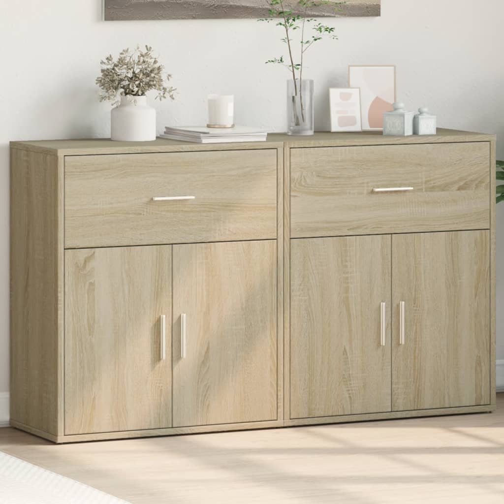 vidaXL Sideboards 2 Stk. Sonoma-Eiche 60x31x70 cm Holzwerkstoff