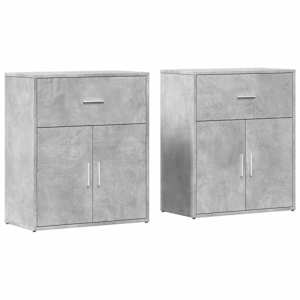 Příborníky 2 ks betonově šedé 60 x 31 x 70 cm kompozitní dřevo - obrázek 2