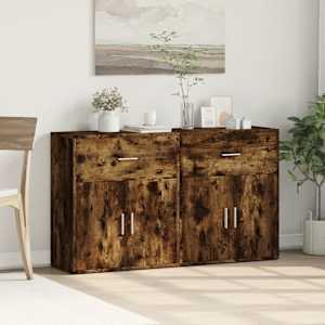 Příborníky 2 ks kouřový dub 60 x 31 x 70 cm kompozitní dřevo - obrázek 3