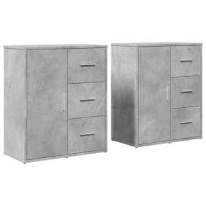 Příborníky 2 ks betonově šedé 60 x 31 x 70 cm kompozitní dřevo - obrázek 2