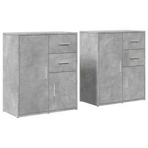 Příborníky 2 ks betonově šedé 60 x 31 x 70 cm kompozitní dřevo - obrázek 2