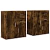 vidaXL puhvetkapid 2 tk, suitsutatud tamm, 60 x 31 x 70 cm, tehispuit