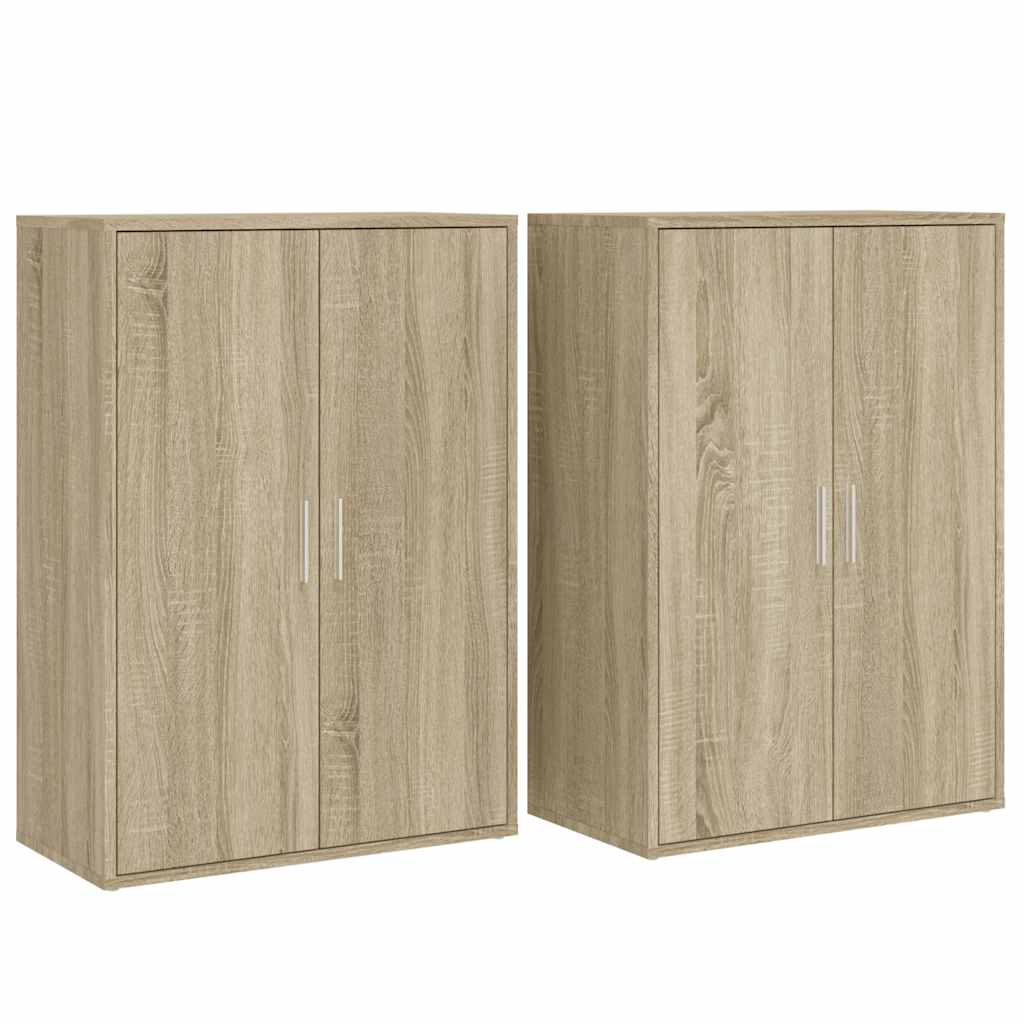 Thumbnail - vidaXL Sideboards 2 Stk. Sonoma-Eiche 60x31x84 cm Holzwerkstoff