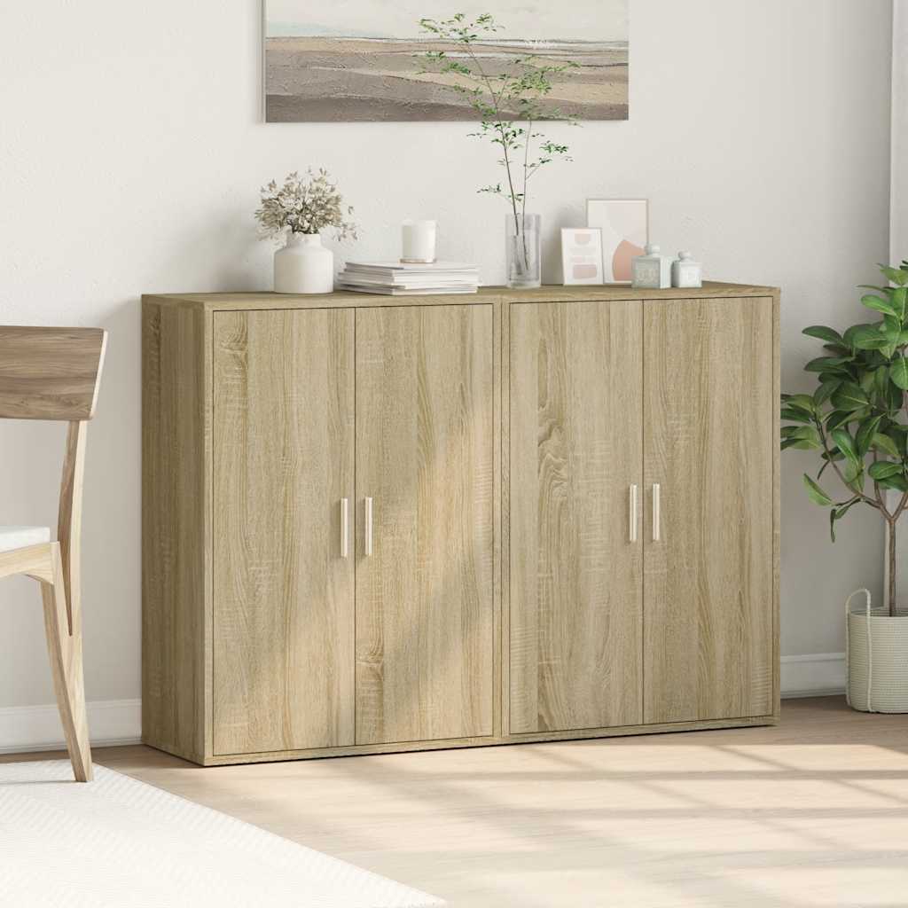 Thumbnail - vidaXL Sideboards 2 Stk. Sonoma-Eiche 60x31x84 cm Holzwerkstoff