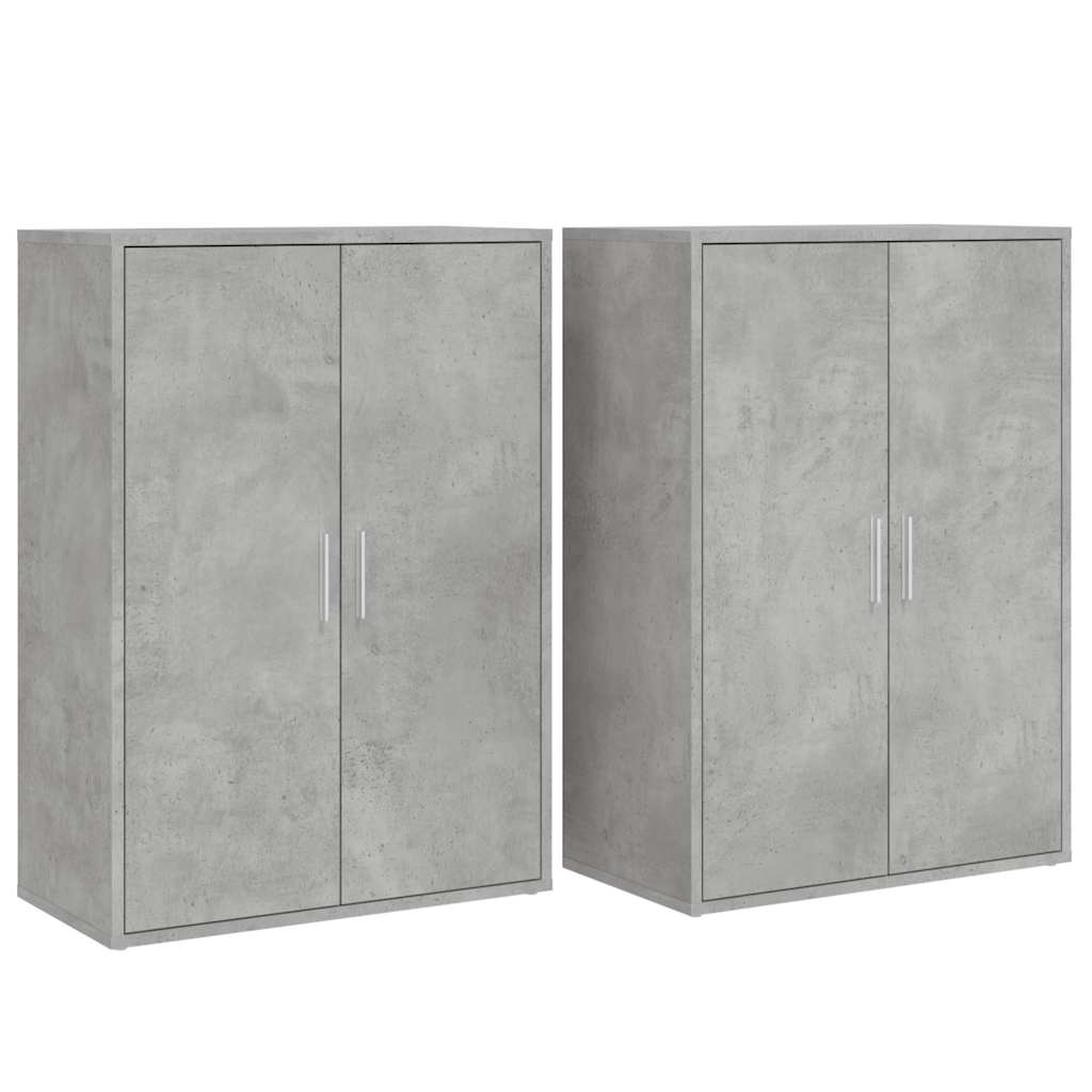 E-shop vidaXL Komody 2 ks betónovosivé 60x31x84 cm kompozitné drevo
