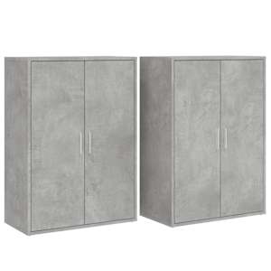 Příborníky 2 ks betonově šedé 60 x 31 x 84 cm kompozitní dřevo - obrázek 2
