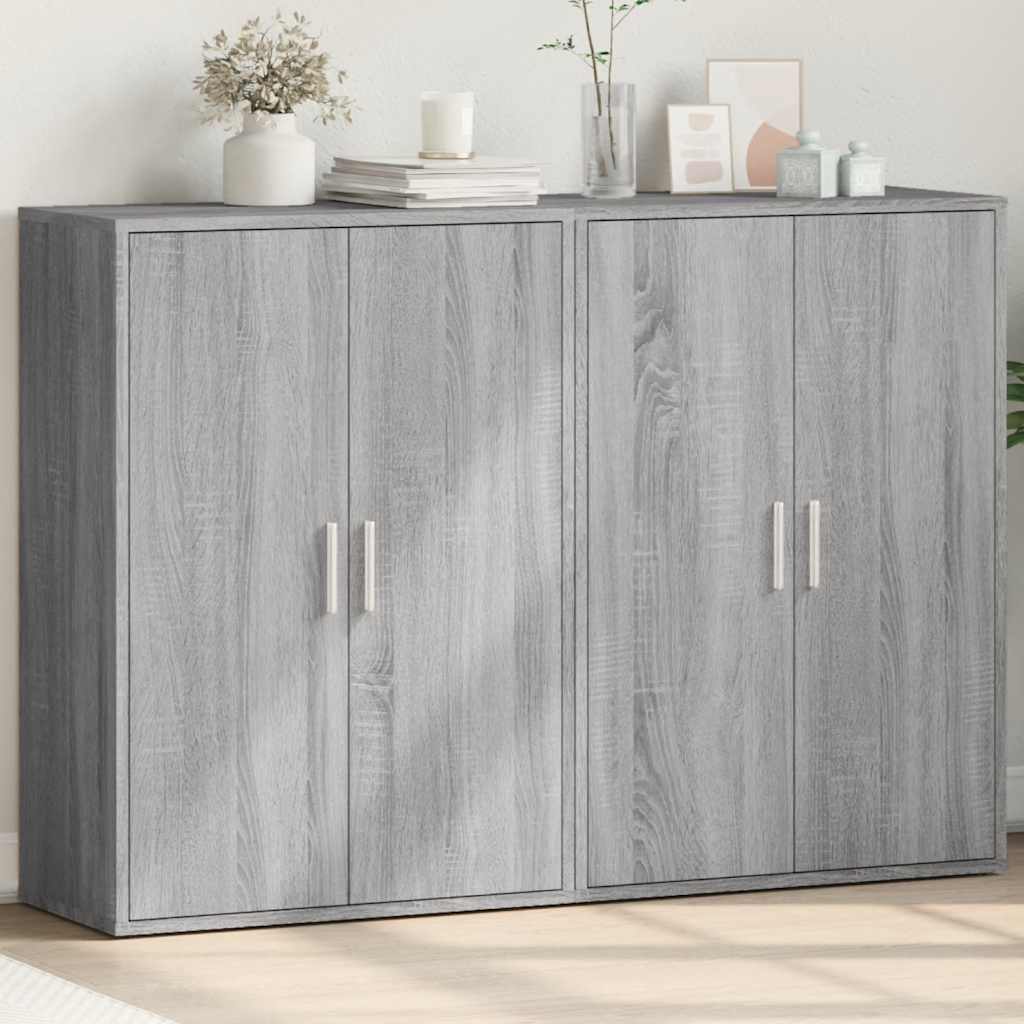 vidaXL Sideboards 2 Stk. Grau Sonoma 60x31x84 cm Holzwerkstoff