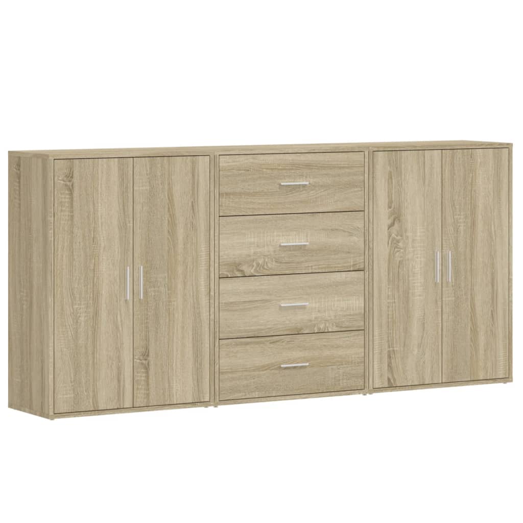 Thumbnail - vidaXL Sideboards 3 Stk. Sonoma-Eiche 60x31x84 cm Holzwerkstoff