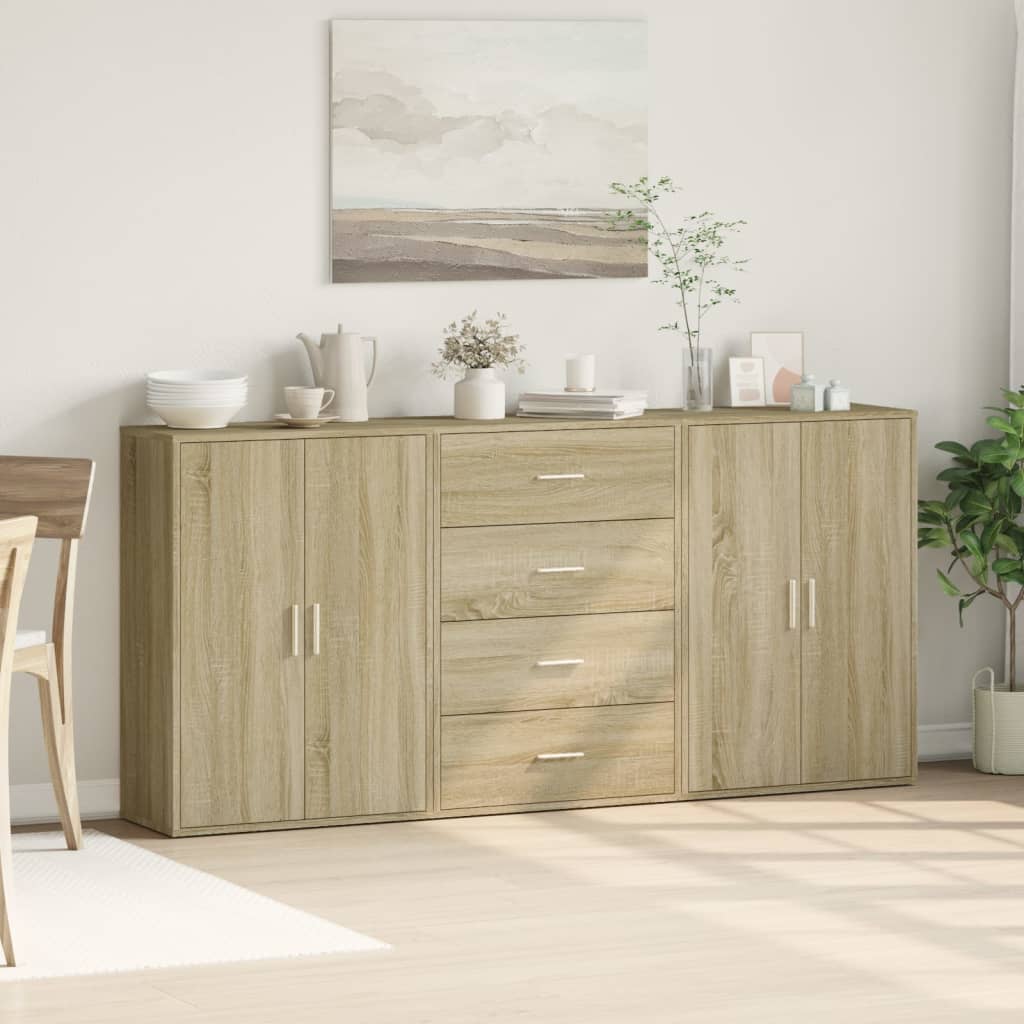 Thumbnail - vidaXL Sideboards 3 Stk. Sonoma-Eiche 60x31x84 cm Holzwerkstoff