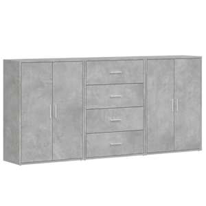 Příborníky 3 ks betonově šedé 60 x 31 x 84 cm kompozitní dřevo - obrázek 2
