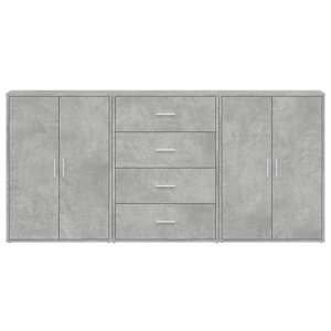 Příborníky 3 ks betonově šedé 60 x 31 x 84 cm kompozitní dřevo - obrázek 4
