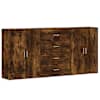 vidaXL puhvetkapid 3 tk, suitsutatud tamm, 60 x 31 x 84 cm, tehispuit