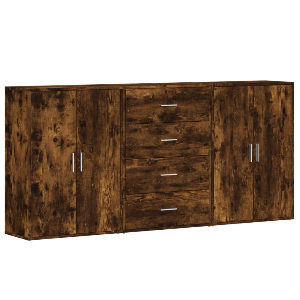 vidaXL Příborníky 3 ks kouřový dub 60 x 31 x 84 cm kompozitní dřevo