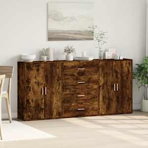 Příborníky 3 ks kouřový dub 60 x 31 x 84 cm kompozitní dřevo - obrázek 3