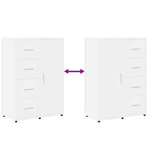 Příborníky 2 ks bílé 60 x 31 x 84 cm kompozitní dřevo - obrázek 9