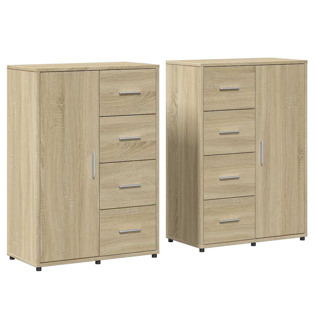 Thumbnail - vidaXL Sideboards 2 Stk. Sonoma-Eiche 60x31x84 cm Holzwerkstoff