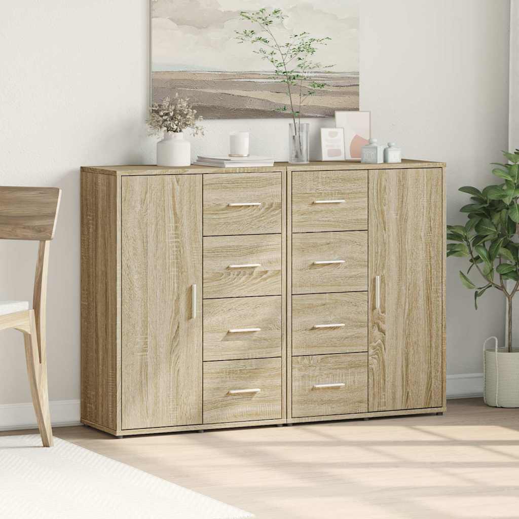 Thumbnail - vidaXL Sideboards 2 Stk. Sonoma-Eiche 60x31x84 cm Holzwerkstoff