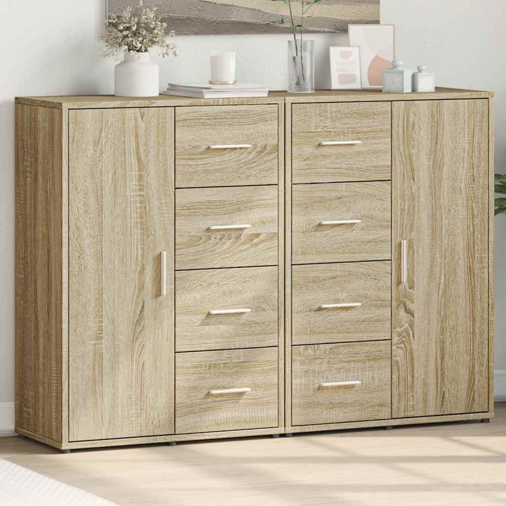 Thumbnail - vidaXL Sideboards 2 Stk. Sonoma-Eiche 60x31x84 cm Holzwerkstoff