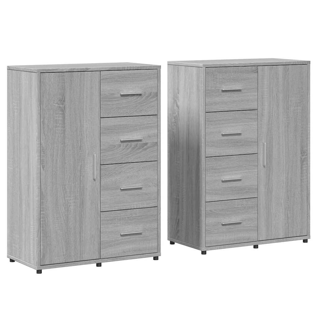 Thumbnail - vidaXL Sideboards 2 Stk. Grau Sonoma 60x31x84 cm Holzwerkstoff