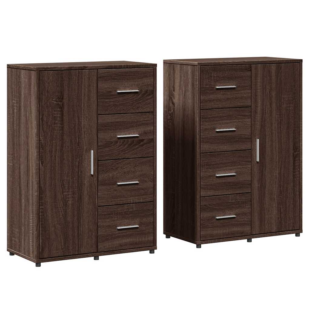 Thumbnail - vidaXL Sideboards 2 Stk. Braun Eichen-Optik 60x31x84 cm Holzwerkstoff