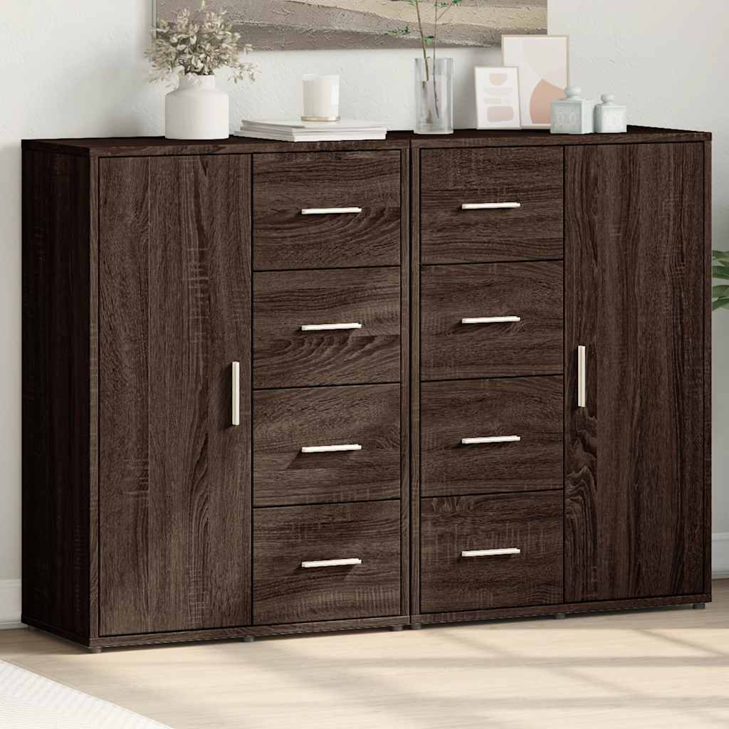 vidaXL Sideboards 2 Stk. Braun Eichen-Optik 60x31x84 cm Holzwerkstoff