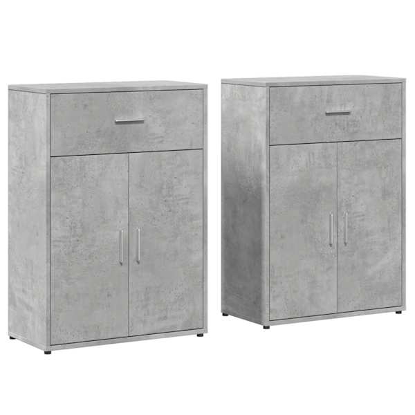 vidaXL puhvetkapid 2 tk, betoonhall, 60x30x84 cm, tehispuit