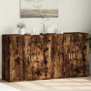 Příborníky 2 ks kouřový dub 79 x 38 x 80 cm kompozitní dřevo - obrázek 1