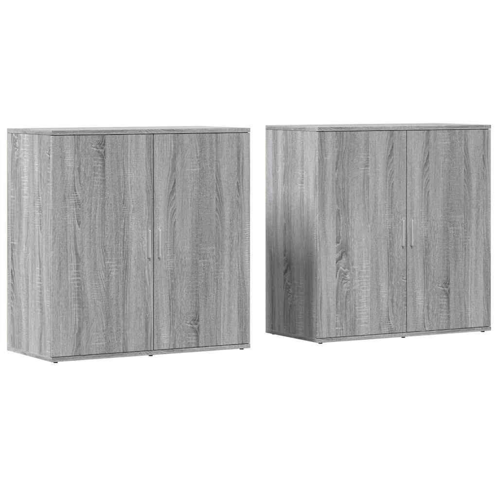 vidaXL Comode, 2 buc., gri sonoma, 79x38x80 cm, lemn compozit