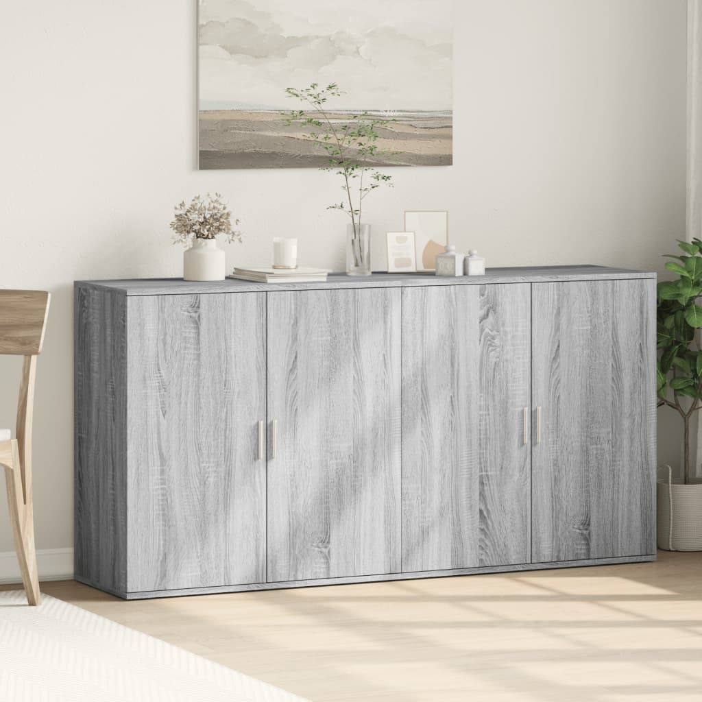 Thumbnail - vidaXL Sideboards 2 Stk. Grau Sonoma 79x38x80 cm Holzwerkstoff