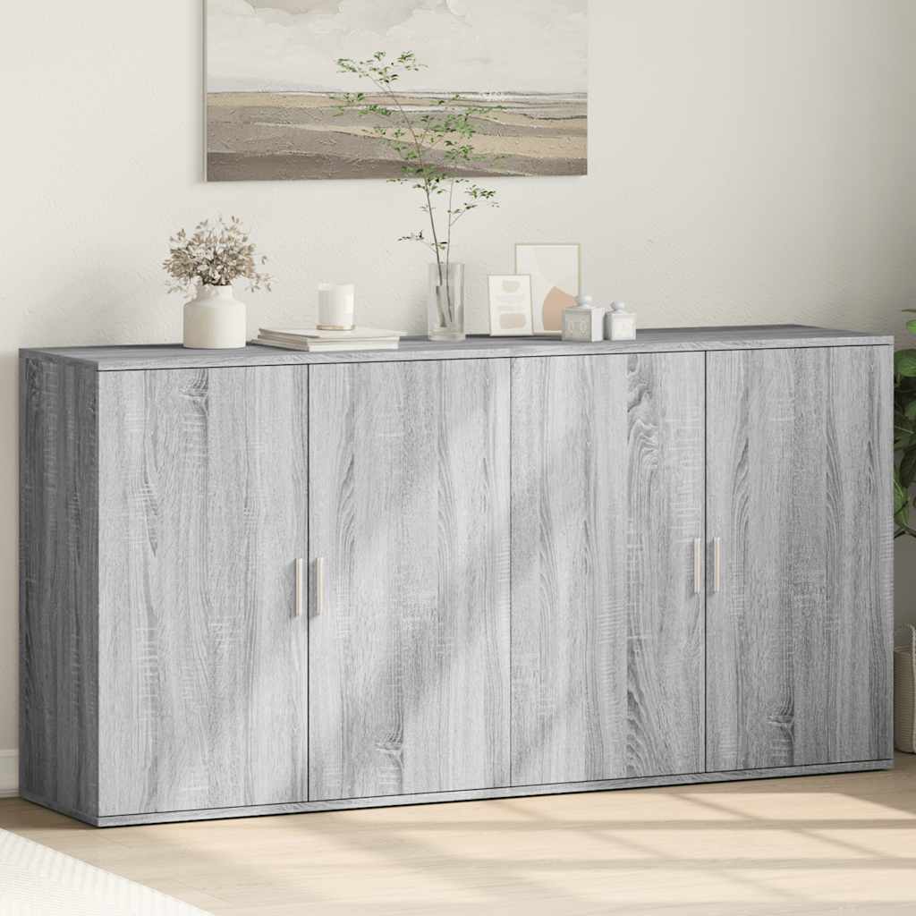 vidaXL Sideboards 2 Stk. Grau Sonoma 79x38x80 cm Holzwerkstoff