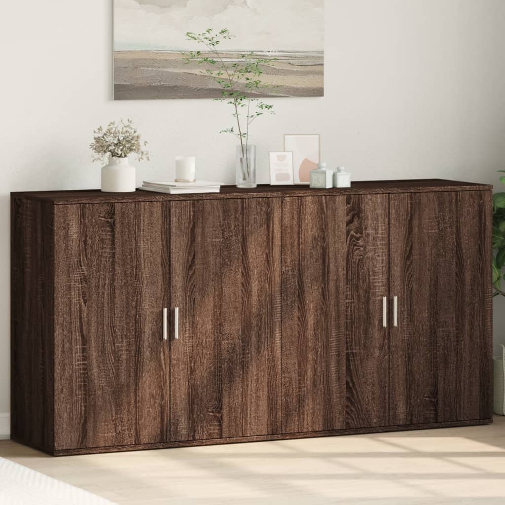 vidaXL Sideboards 2 Stk. Braun Eichen-Optik 79x38x80 cm Holzwerkstoff