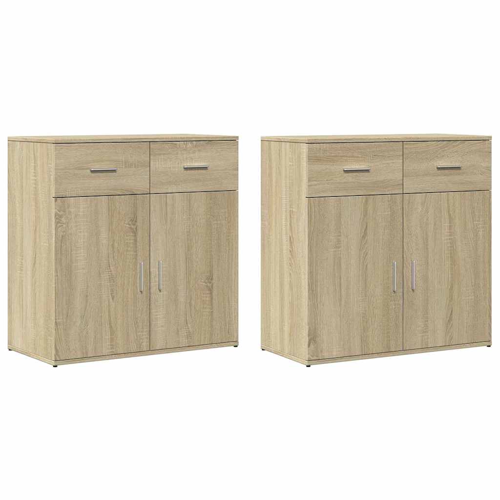 Thumbnail - vidaXL Sideboards 2 Stk. Sonoma-Eiche 79x38x80 cm Holzwerkstoff