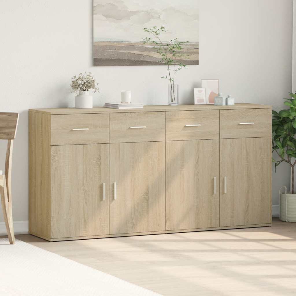 Thumbnail - vidaXL Sideboards 2 Stk. Sonoma-Eiche 79x38x80 cm Holzwerkstoff