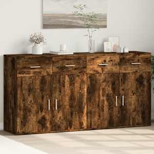 Příborníky 2 ks kouřový dub 79 x 38 x 80 cm kompozitní dřevo - obrázek 1