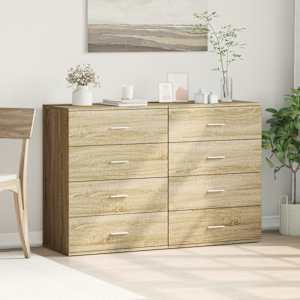 Příborníky 2 ks dub sonoma 60 x 39 x 80 cm kompozitní dřevo - obrázek 3