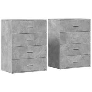 Příborníky 2 ks betonově šedé 60 x 39 x 80 cm kompozitní dřevo - obrázek 2