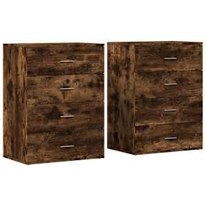 Příborníky 2 ks kouřový dub 60 x 39 x 80 cm kompozitní dřevo - obrázek 2