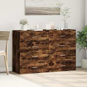 Příborníky 2 ks kouřový dub 60 x 39 x 80 cm kompozitní dřevo - obrázek 3