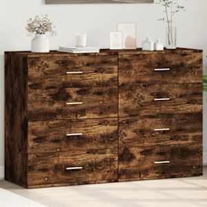 Příborníky 2 ks kouřový dub 60 x 39 x 80 cm kompozitní dřevo - obrázek 1
