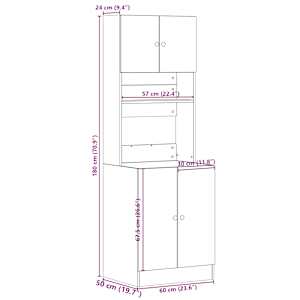 Kuchyňská skříňka dub sonoma 60 x 50 x 180 cm kompozitní dřevo - obrázek 11