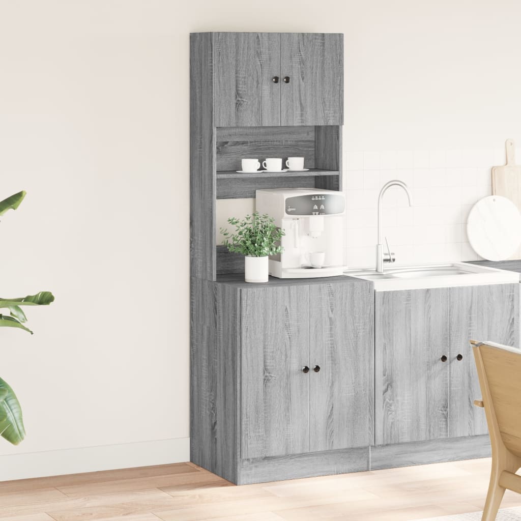 vidaXL Keukenkast 60x50x180 cm bewerkt hout grijs sonoma eiken afbeelding