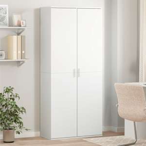 Skříň highboard bílá 80 x 35 x 180 cm kompozitní dřevo - obrázek 1