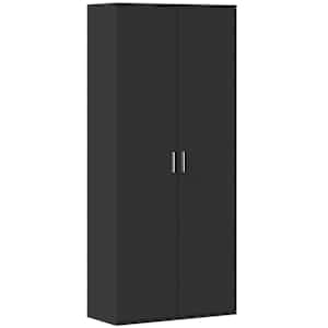 Skříň highboard černá 80 x 35 x 180 cm kompozitní dřevo - obrázek 2