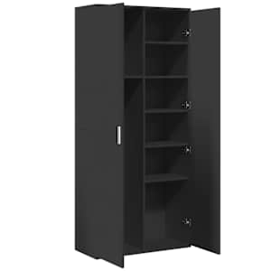 Skříň highboard černá 80 x 35 x 180 cm kompozitní dřevo - obrázek 6