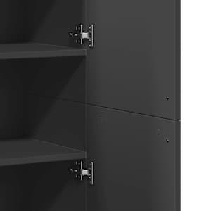 Skříň highboard černá 80 x 35 x 180 cm kompozitní dřevo - obrázek 8